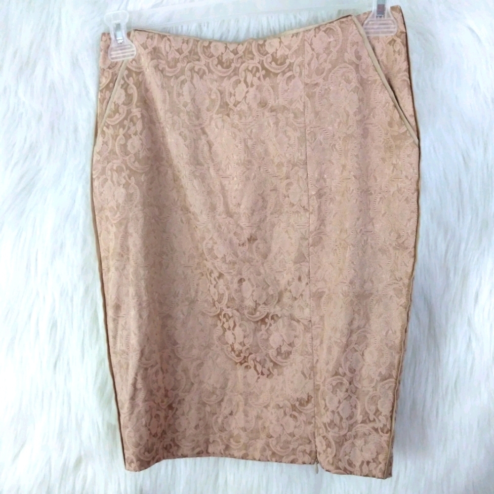 Love 21 Champagne Color Knee length Pencil Skirt